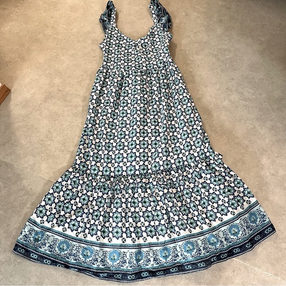 Lucky Brand Blue and Green Patterned Maxi Dress. XL. New without tag - Picture 2 of 15